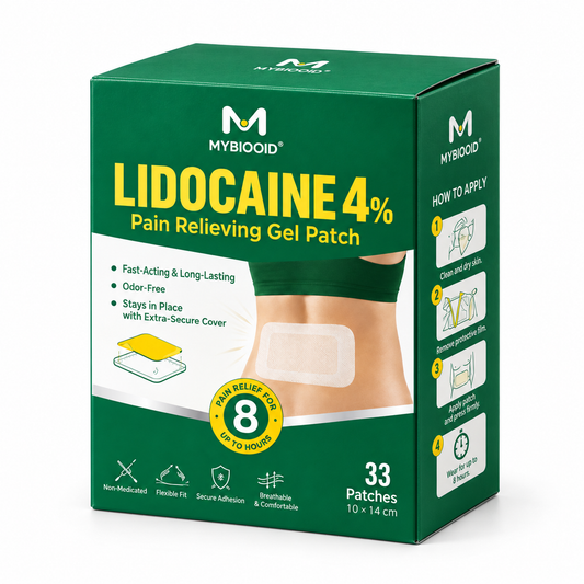 mybiooid 4% Lidocaine Pain Relief Patches 33 Count(Pack of 1)